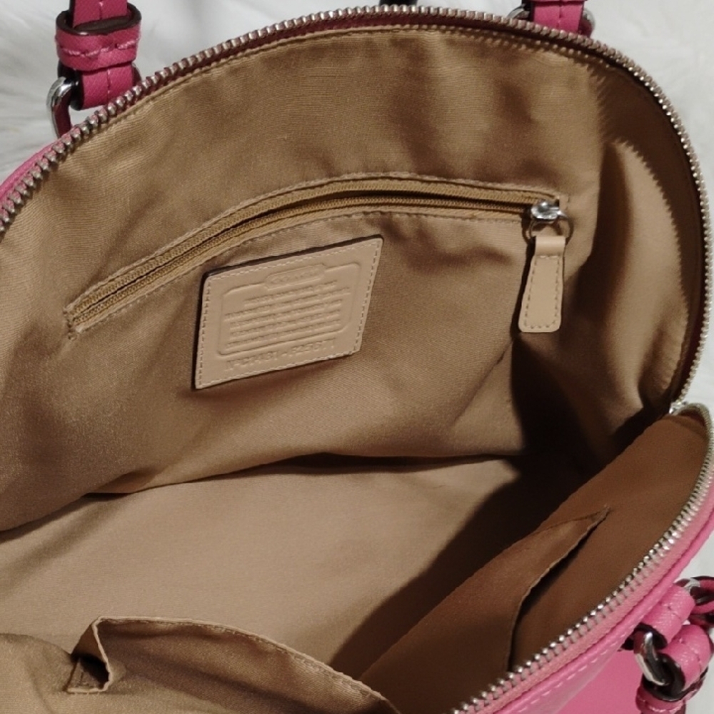 SALE! Authentic Coach Peyton Saffiano Cora Leather Domes Satchel W Strap - Picture 12 of 14